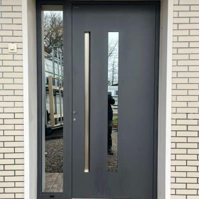 Replacement porte d'entrée aluminium Wisnioski à Landas (59)